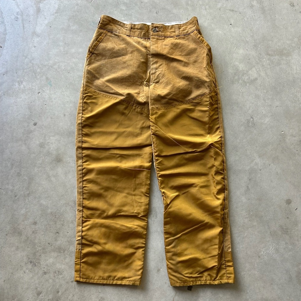 Vintage LL Bean Canvas Hunting Pants 34 Mustard Tan Field Trousers Workwear